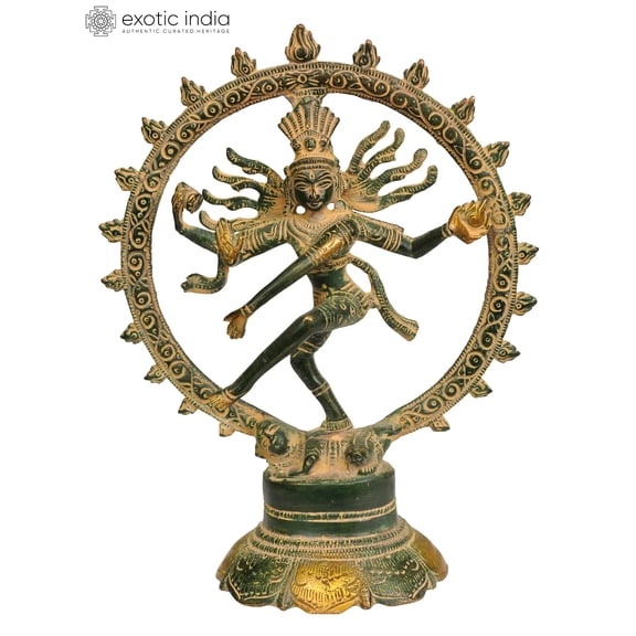 8" Nataraja Small Statue in Brass | Handmade | Made in India