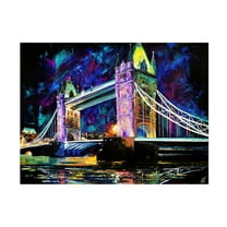 Natasha Mylius 'London Tower Bridge At Night' Canvas Art