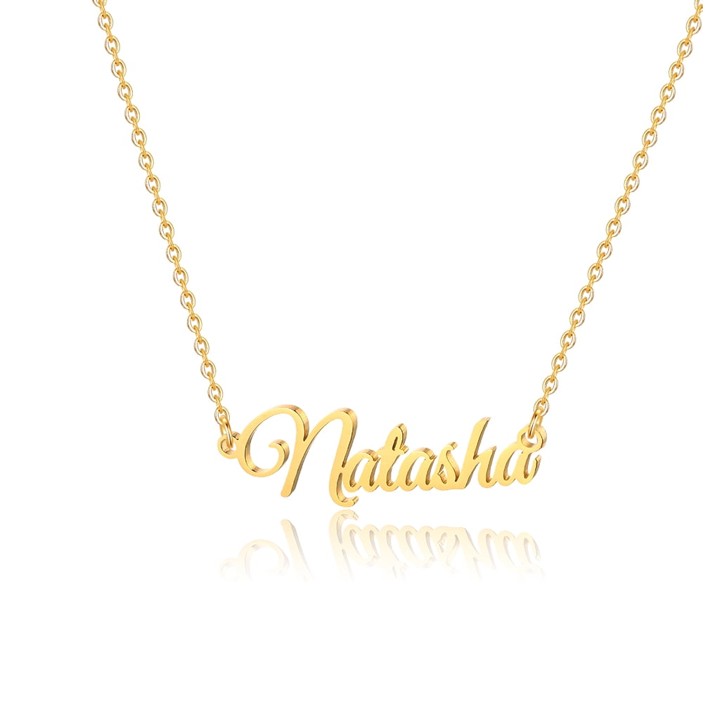 Natasha Name Necklace Personalized Gold Plated Custom Name Necklace Charm Jewelry Gift for Women Walmart