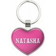thumbnail image 1 of Natasha - Names Female Metal Heart Keychain Key Chain Ring, Multiple Colors Available, 1 of 1