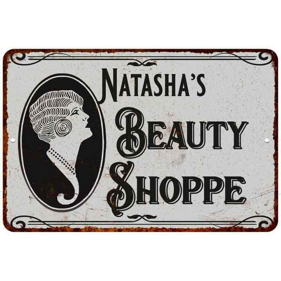 Natasha's Beauty Shoppe Chic Sign Vintage Decor 8x12 Metal Sign 208120021314