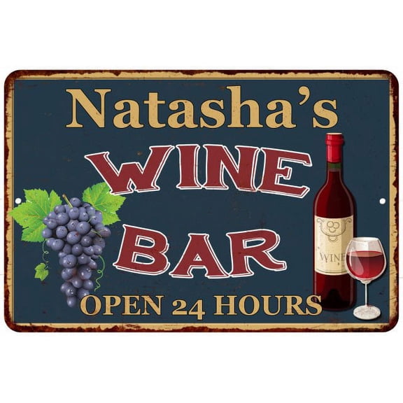 Natasha's Green Wine Bar Wall Dcor Kitchen Gift 12x18 Metal 112180043721