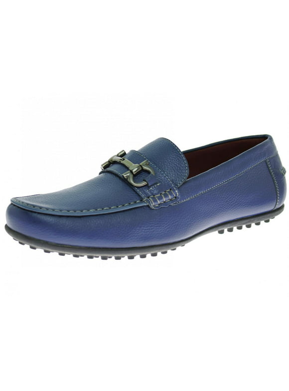 Natazzi Mens Leather Shoe Kenzo Slip-On Driving Moccasin Loafer Blue
