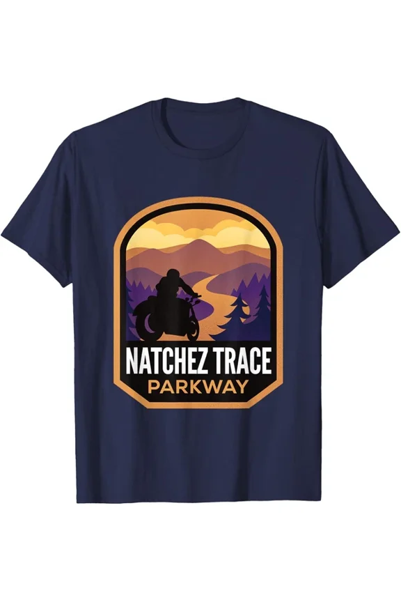 Natchez Trace Parkway Motorcycle Biker T-Shirt Unisex S-5XL Hot Trending Shirt, Vintage Birthday Gift