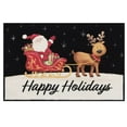 thumbnail image 1 of Natco Happy Holidays Christmas Rug, Nylon, Santa Sleigh Reindeer Print, 20 x 30 inches, Multicolor, 1 of 7