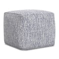 thumbnail image 1 of Simpli Home Nate 18 inch Wide Boho Square Pouf in Denim Mélange Cotton, 1 of 6