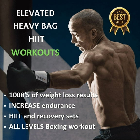 Nate Bower Fitness Elevated Heavy Bag HIIT Workouts - 5Part Boxing Digital Art Down for Improving Boxing skills