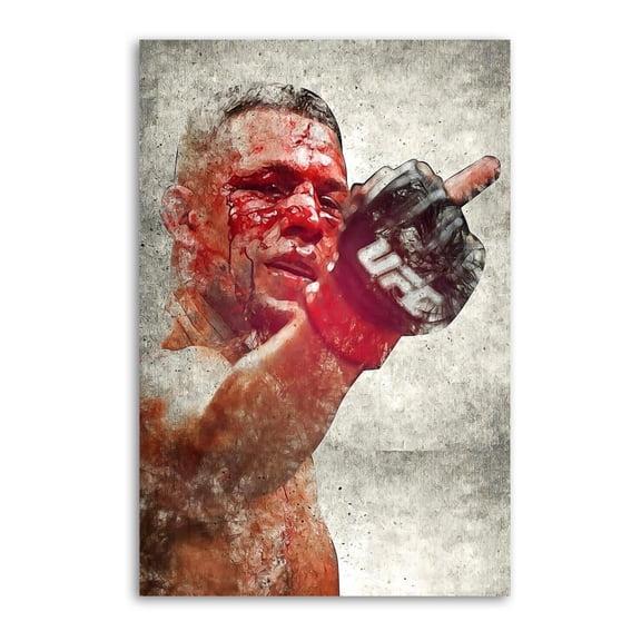 Nate Diaz MMA Boxing Artworks Canvas Poster Room Aesthetic Wall Art Prints Home Modern Decor Gifts 16x24inch(40x60cm)