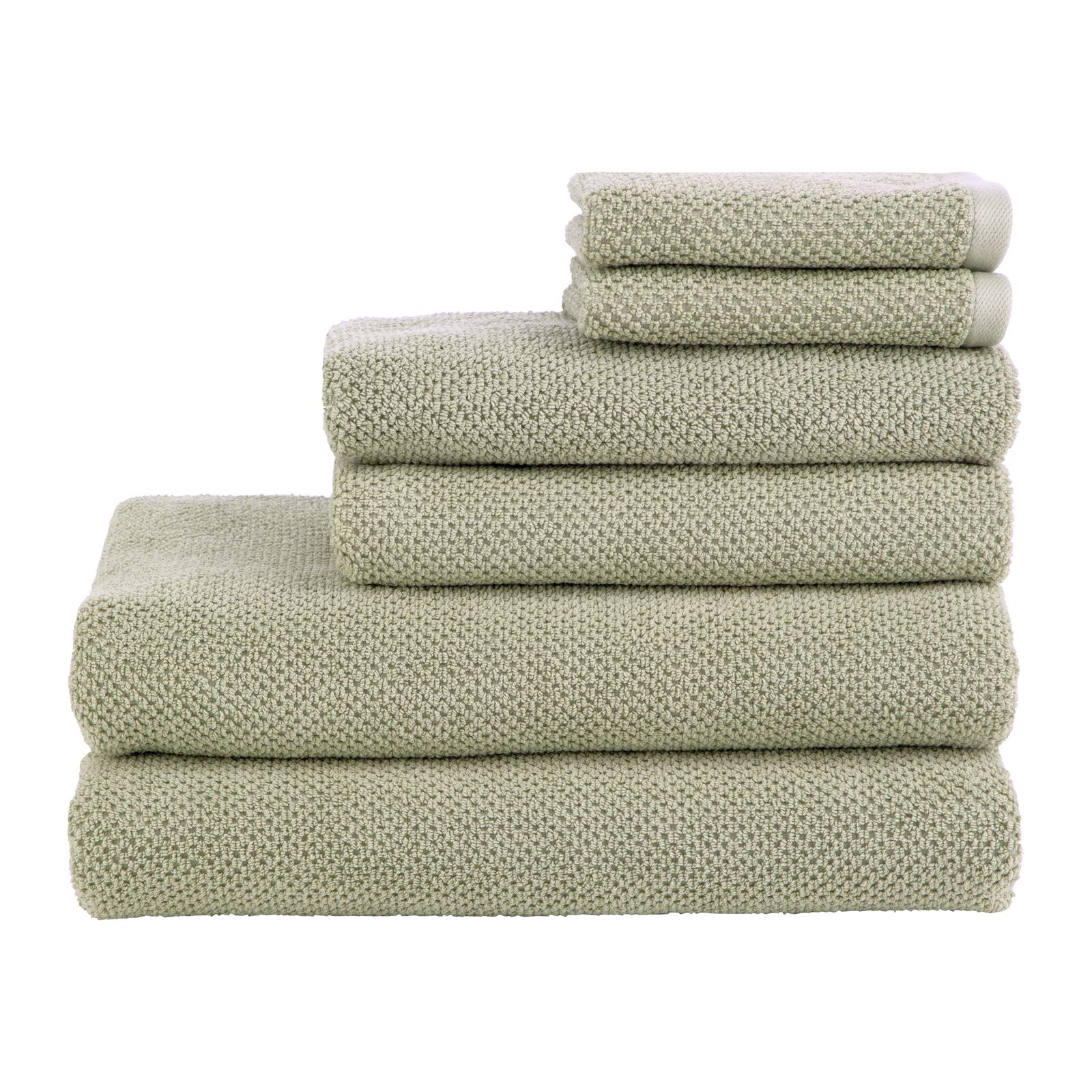 Nate Home by Nate Berkus 100% Cotton 6-Piece Bath Towel Set - LICHEN