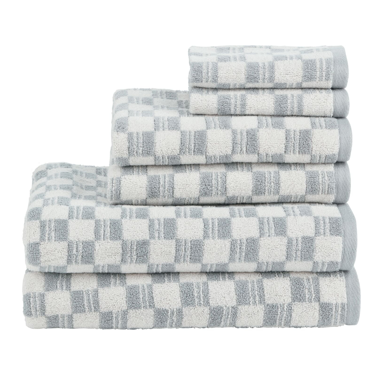Nate Home by Nate Berkus Cotton Jacquard Bath Towel Set/6 Heron/Pearl