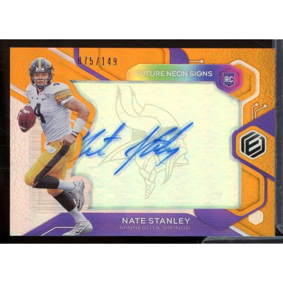 Nate Stanley Rookie Card 2020 Panini Elements Future Signs Orange #16