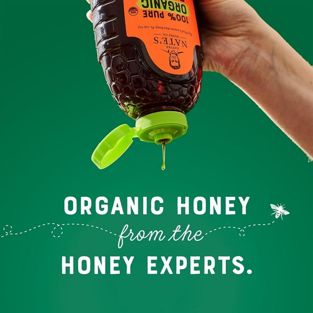 Nate's Organic 100% TWE5&nbsp;Pure, Raw & Unfiltered Honey - USDA Certified Organic - 32oz. Squeeze Bottle