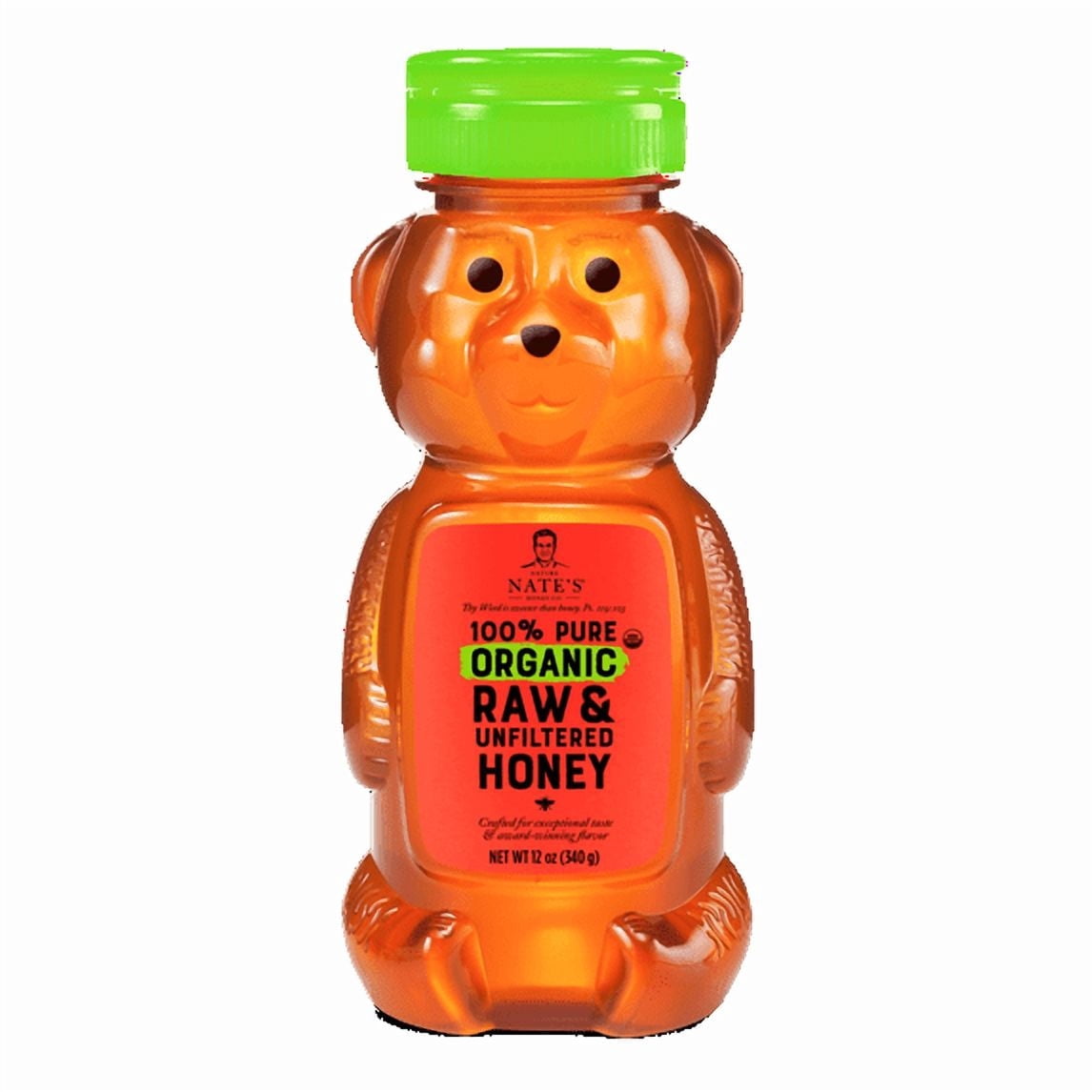 Nate's Organic Honey: 100% Pure, Raw & Unfiltered Honey - 12 fl oz Gluten-Free Honey