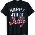 thumbnail image 1 of Natee Happy 4th of July Patriotic American US Flag Unisex T-Shirt Independence Day Shirt Fireworks Celebrating Freedom Tee, 1 of 7