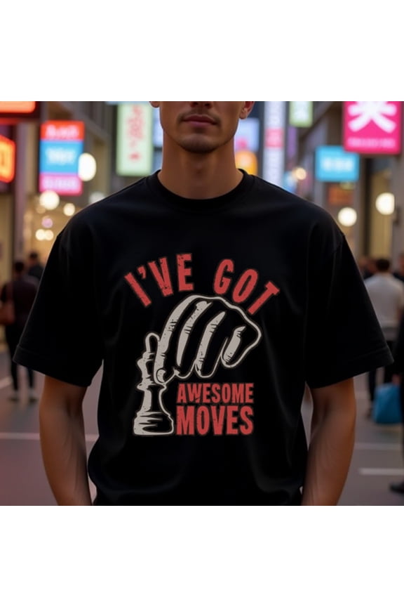 Natee Local Warehouse Chess Enthusiast'S Awesome Moves Tee, Men'S Thirt, 100% Cotton Fabric, Crew Neck, Short Sleeve, Regular Fit, Alleason Casual Wear, 180gsm-Ideal for Valentine'S New Year'S Day F