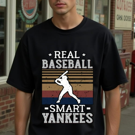 Natee Local Warehouse : Plus Size Vintage Authentic Baseball, Stylish Yankees T-Shirt