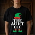 thumbnail image 1 of Natee Men'S Graphic T-Shirt - Funny "The Aunt Elf" Christmas Design with Red Hat & Green Cape - Soft Everyday Streetwear Tee - Black Shirt for Halloween & Holiday Parties - Deal for Men - Casual Cre, 1 of 7