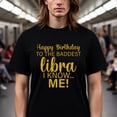 thumbnail image 1 of Natee Men's 100% Cotton 180g Heavyweight Libra Zodiac Birthday Thirt - Happy Birthday to the Baddest Libra I Know Graphic, Black Crew Neck Casual Tee for Libra Season Celebrations & Casual Attire,, 1 of 7