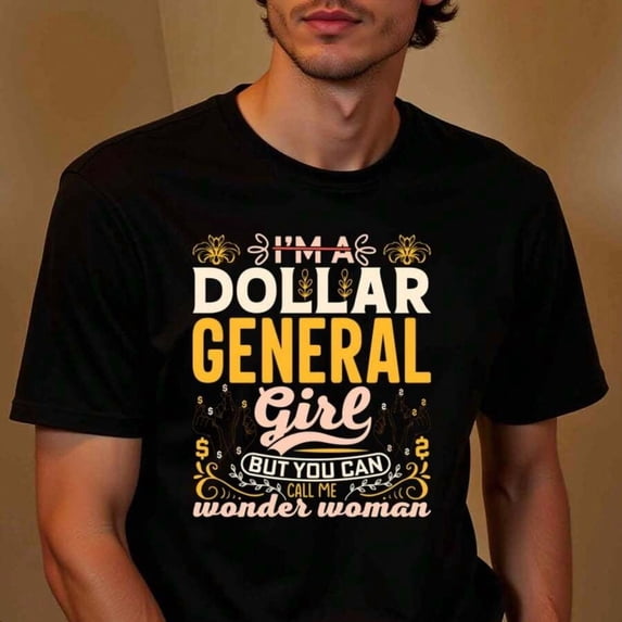 Natee Men's Graphic T-Shirt - Bold "I'm A Dollar General" Statement Tee In Black/Yellow/, Lightweight Everyday Shirt For Casual Outfits & Dollar Store Outings, Machine Washable Regular Fit Top
