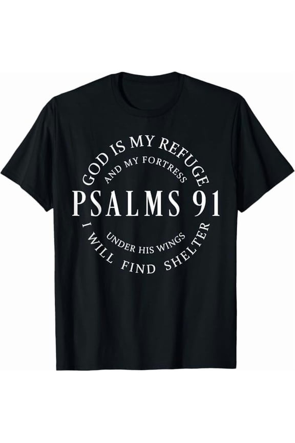 Natee Psalms 91 Christian Blessed, Christ Jesus T-Shirt Black