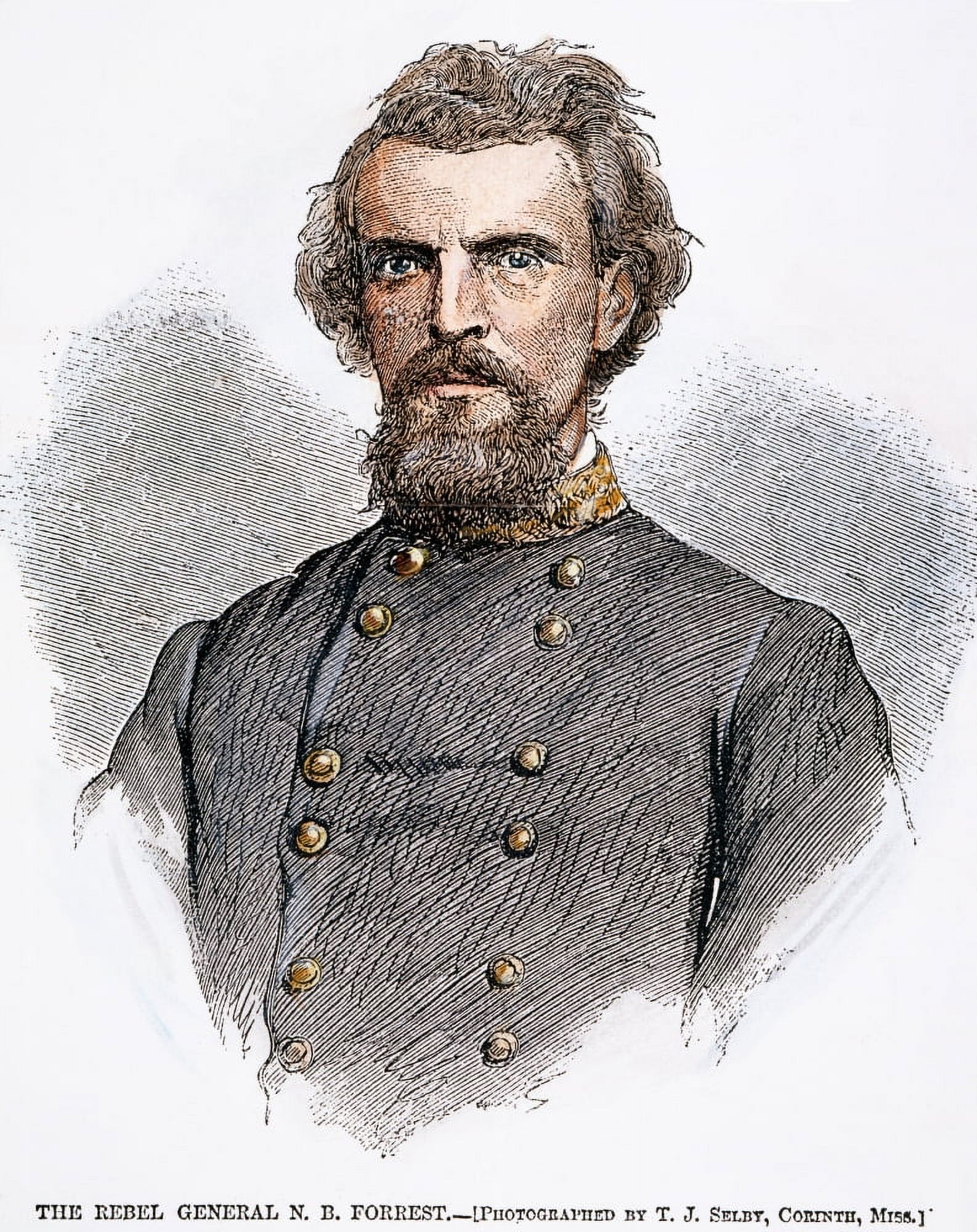 Nathan Bedford Forrest /N(18211877). American Army Officer. Wood