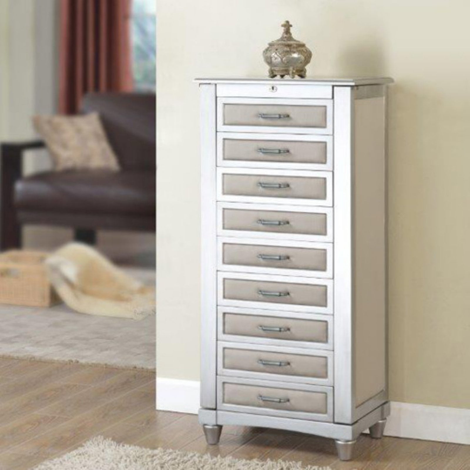 Nathan Direct Lauren Upholstered Jewelry Armoire Walmart