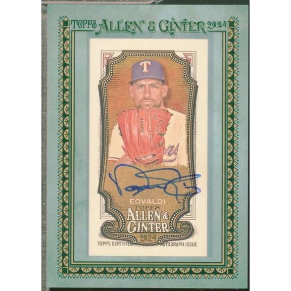 Nathan Eovaldi 2024 Topps Allen Ginter Framed Mini Autograph Blue Frame 50 #MANE