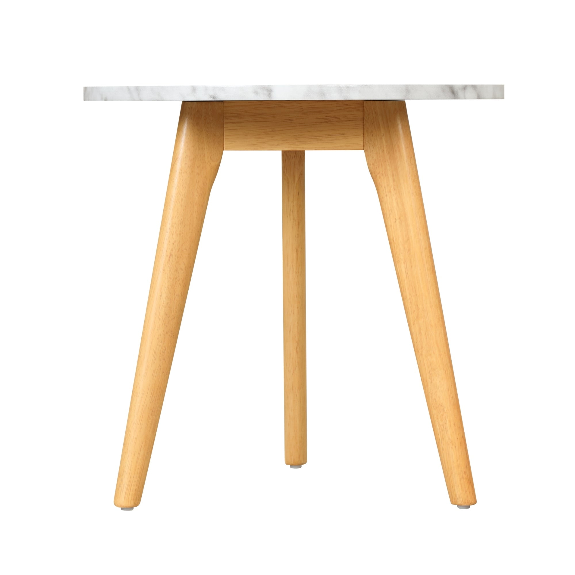 Nathan James Amalia Accent Table or Nightstand White Marble Top Light