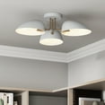 thumbnail image 1 of Nathan James Argo Semi Flush Ceiling Mount 3-Light Fixture with Retro White Rounded Shade for Hallway, Kitchen or Bedroom, 1 of 7