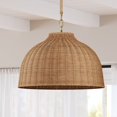 thumbnail image 1 of Nathan James Augustine Modern Farmhouse Rattan Pendant Light, Rattan Chandelier Pendant Lamp Shade for Kitchen or Living Room, 1 of 3
