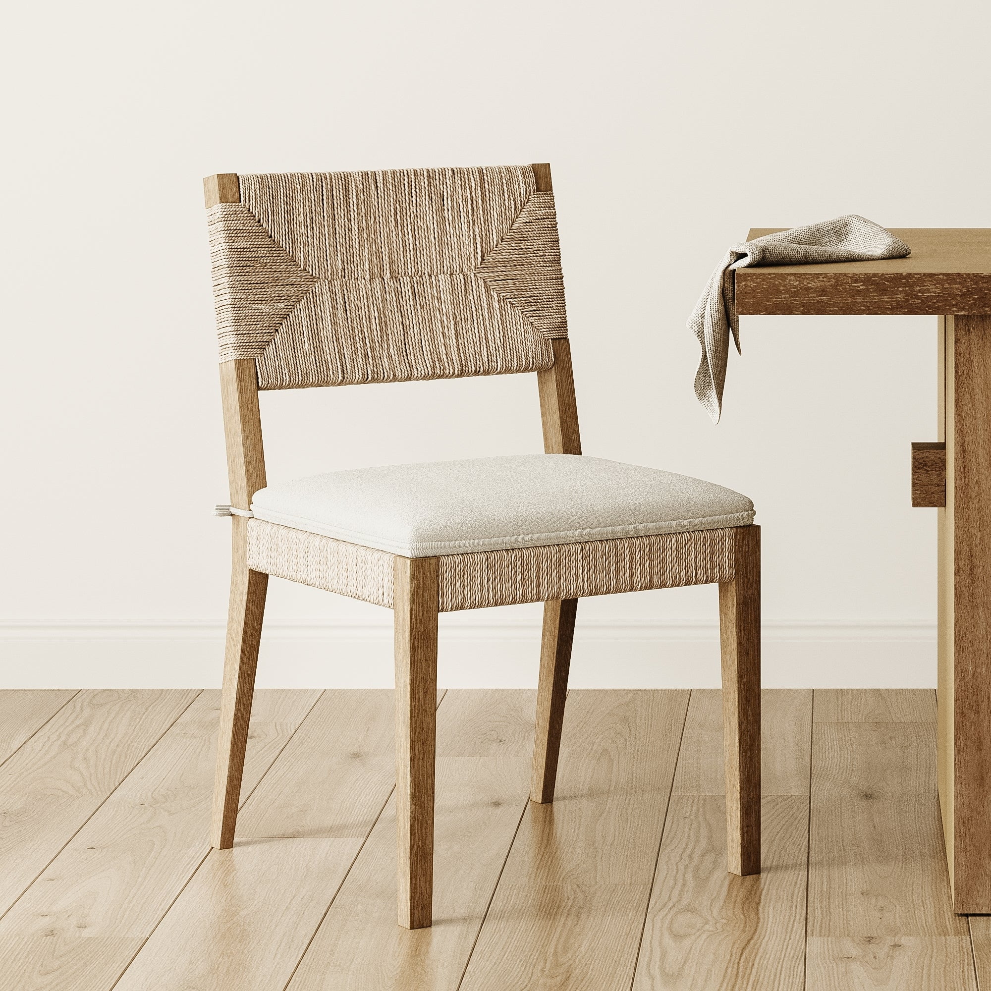 Nathan James Beacon Boho Dining Chair, Boucle Dining Chair with