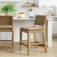 thumbnail image 1 of Nathan James Cohen Saddle Counter Height Bar Stool, Natural Brown, 1 of 6