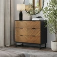 thumbnail image 1 of Nathan James Enloe Boho 3-Drawer Dresser for Bedroom, Wood Dresser with Deep Drawers, Metal Legs and Drawer Pulls, Rustic Brown, 1 of 5