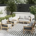 thumbnail image 1 of Nathan James Freya Bohemian 4-Piece Outdoor Couch Patio Furniture Set, Solid Acacia Wood Frame, Conversation Set with Cushions, 1 of 2