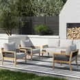thumbnail image 1 of Nathan James Freya Bohemian 4-Piece Outdoor Patio Furniture Set, Solid Acacia Wood Frame, Conversation Set with Cushions, 1 of 2