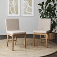 thumbnail image 1 of Nathan James Gracie Modern Dining Chair, Upholstered Accent Dining Chair in Natural Flax/Brown, Set of 2, 1 of 3