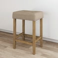 thumbnail image 1 of Nathan James Hylie Nailhead Wood Pub-Height Kitchen Counter Bar Stool 24", Natural Flax/Light Brown, 1 of 7