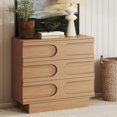 thumbnail image 1 of Nathan James Iris 3 Drawer Dresser, Mid-Century Modern Solid Wood Dresser for Bedroom, Raw Oak, 1 of 5