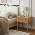 thumbnail image 1 of Nathan James Jasper Mid-Century Modern Nighstand, Side Table with Storage and Fluted Drawer Doors with Brass Handles, 1 of 8