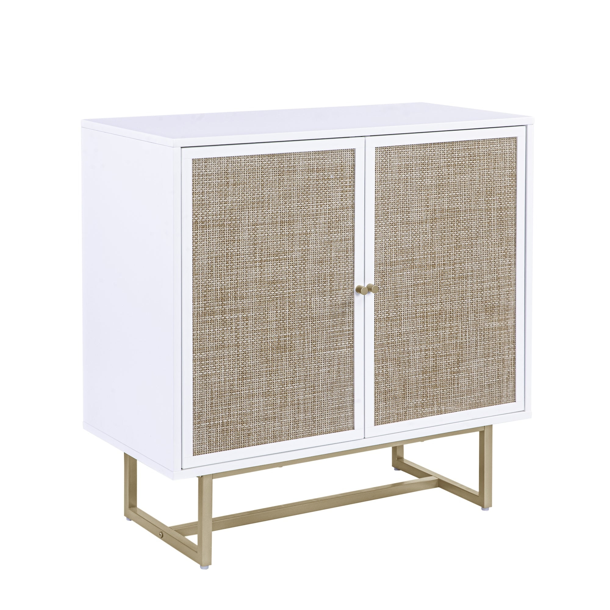 Nathan James Kova Natural Cane Rattan Doors Accent Cabinet with