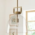 thumbnail image 1 of Nathan James Leigh 1-Light Brass Gold Pendant Lighting for Kitchen Island with Oversized Glass Shade and Adjustable Cord, Vintaged Brass Finish, 1 of 8