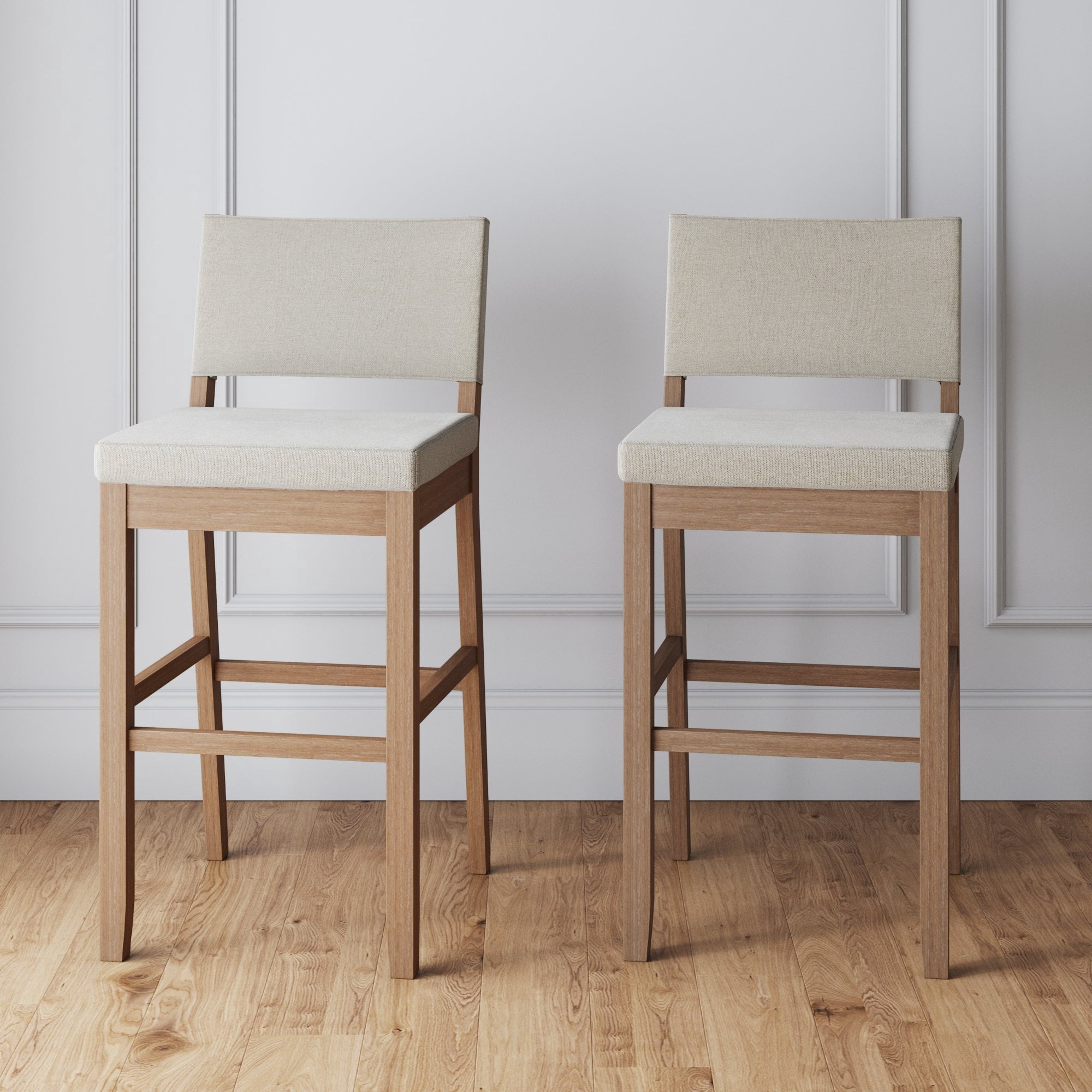 Nathan James Linus Modern Upholstered Bar Stool with Back and