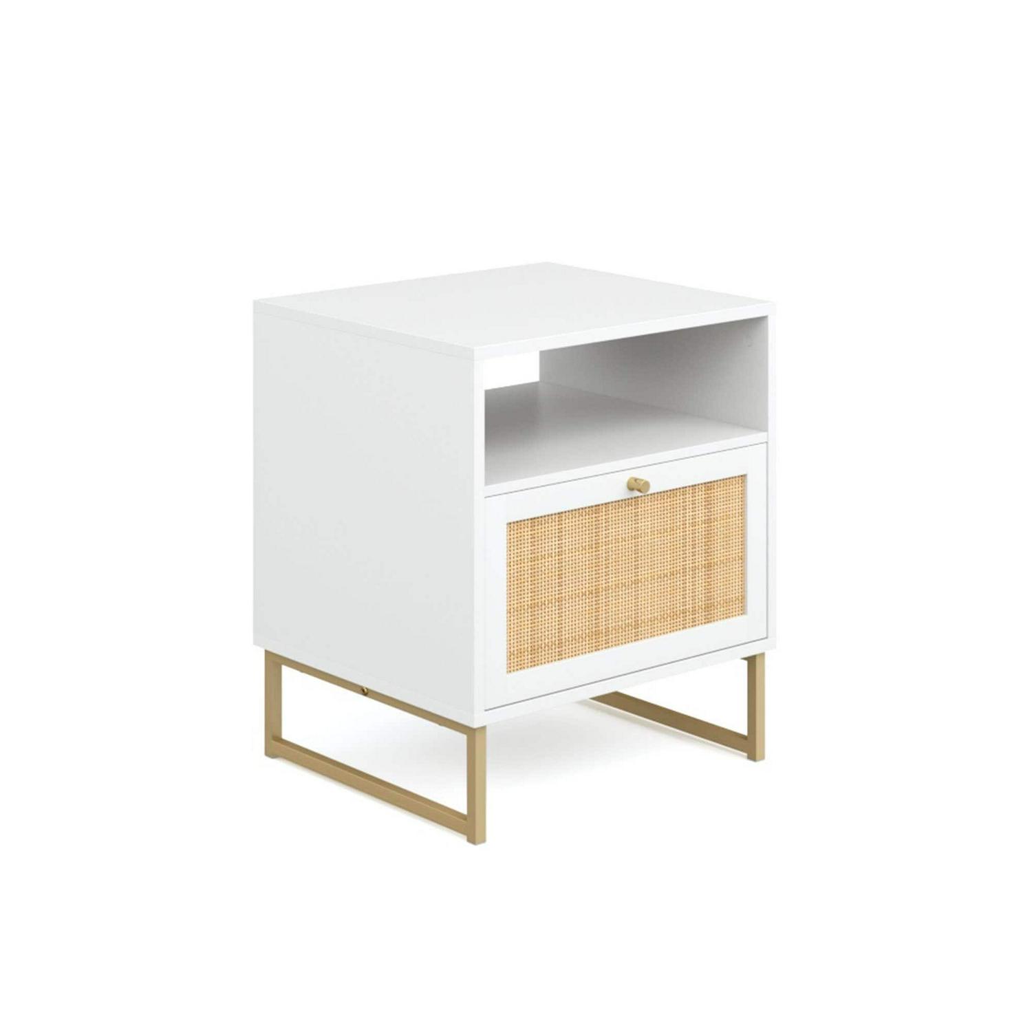 Nathan James Mina End Table White/Gold