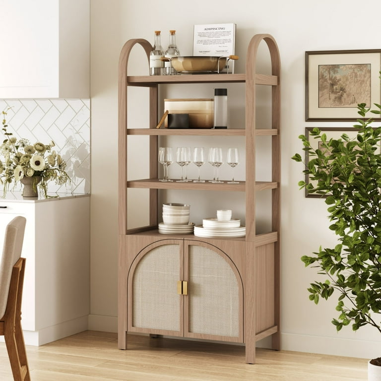 Nathan James Paxton Mid-Century Modern Bookshelf Cabinet with
