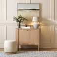 thumbnail image 1 of Nathan James Solace Mid Century Modern Cabinet, Storage Cabinet or Accent Cabinet with Doors with Solid Wood Legs and Adjustable Shelf, Raw Oak, 1 of 6