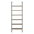 thumbnail image 1 of Nathan James Theo 6-Shelf Tall Bookcase Wall Mount Bookshelf Natural Wood Industrial Metal Frame Reclaimed Oak/Black, 1 of 6