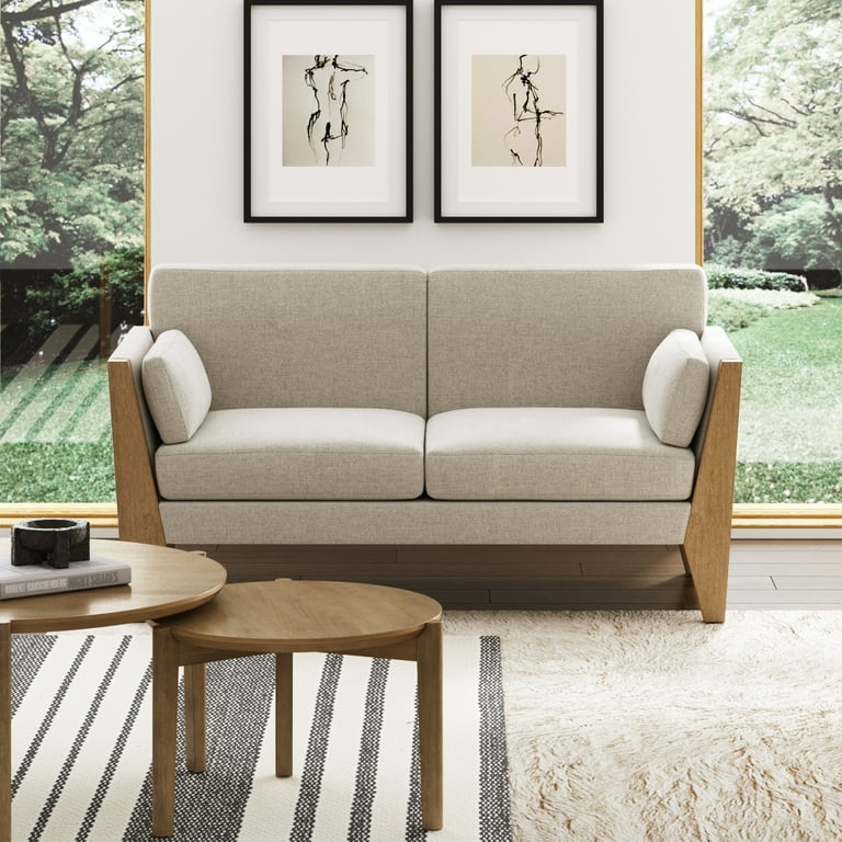 Nathan James Zion 2 Seater Modern Farmhouse Sofa with Linen
