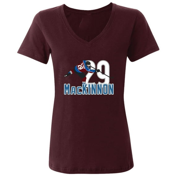 Nathan Mackinnon 29 MVP Colorado LADIES V-NECK Shirt T-Shirt