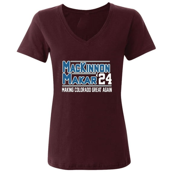 Nathan Mackinnon Cale Makar 24 Colorado LADIES V-NECK Shirt T-Shirt