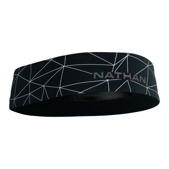 Nathan Reflective Headband and Hairband. Black. Running and Outdoor Activities/Sports. Unisex. One Size Fits Most.